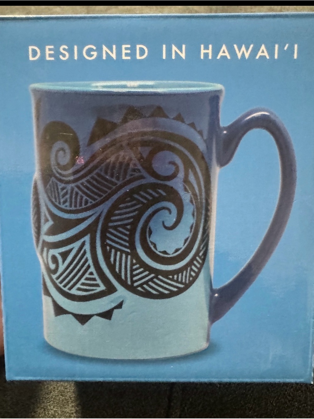 Island heritage tribal blue cup